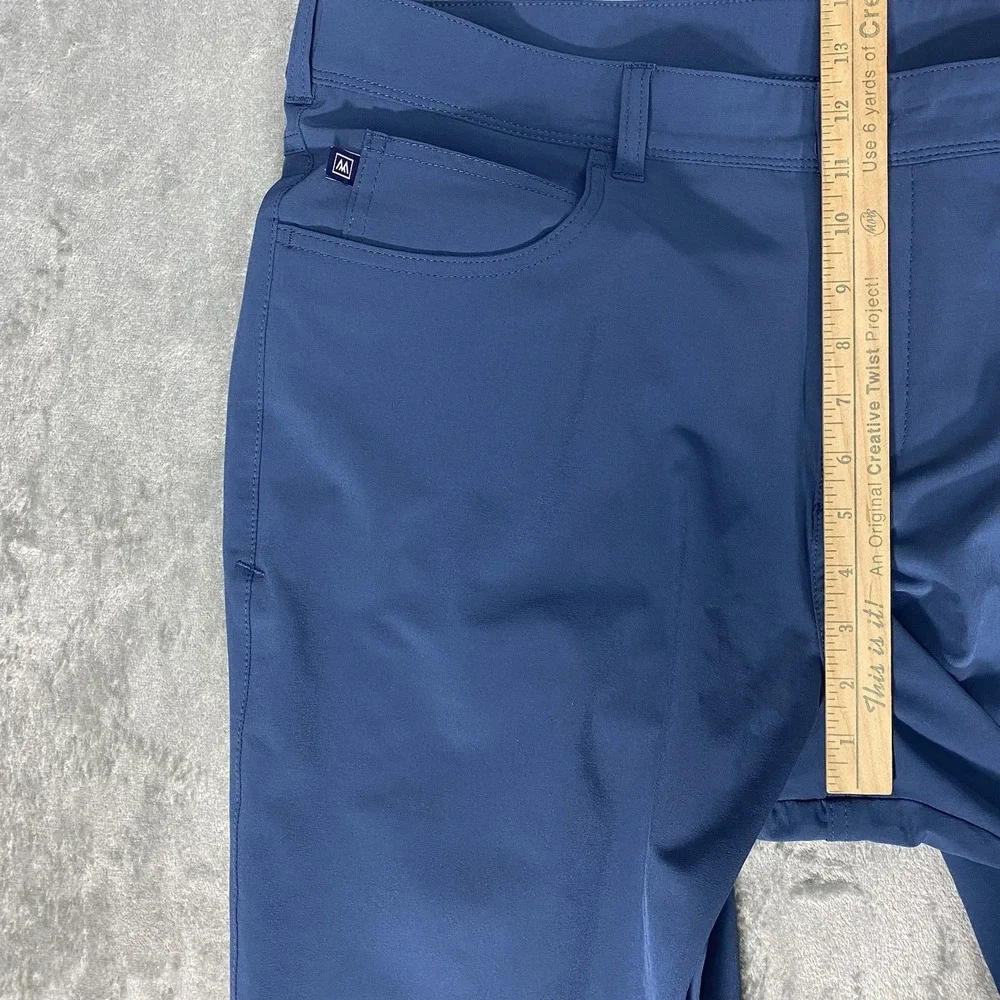 Mizzen+Main Helmsman Pants Mens Size 38x34‎ Blue Slim Performance Stretch Chino